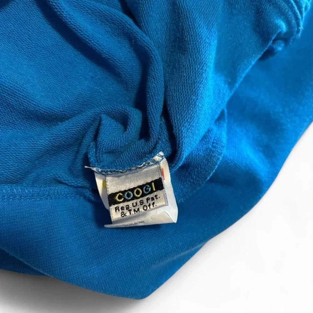 VTG COOGI Women's 1X Crop Zip Up Hoodie Rhinestone Logo Blue Pockets - Picture 6 of 6